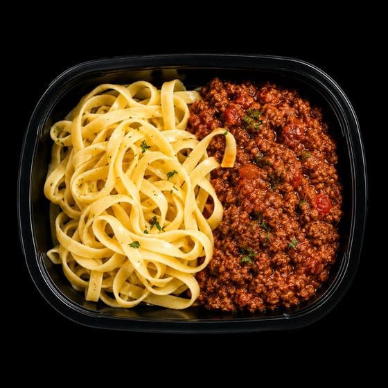 Bolognese mince with tagliatelle